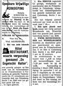 Advertentie uit de Culemborgse Courant van 8 december 1928